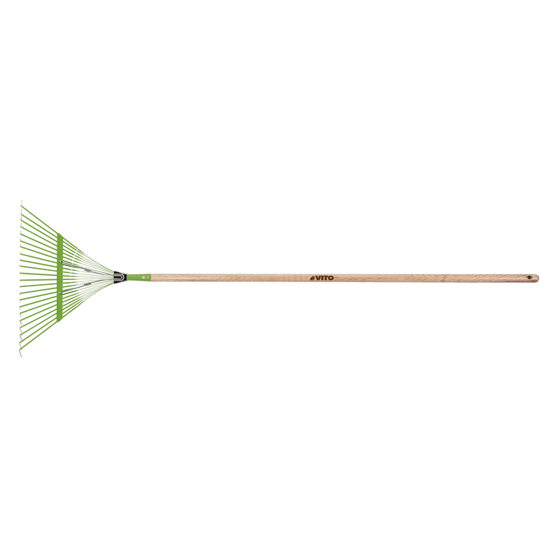 Vito (VIVR199) Ancinho de relva de cabeça grande, dentes fixos e cabo de madeira