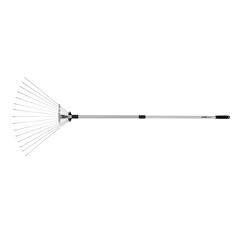 Rastrillo de césped ajustable Vito (VIVRRE) con mango telescópico