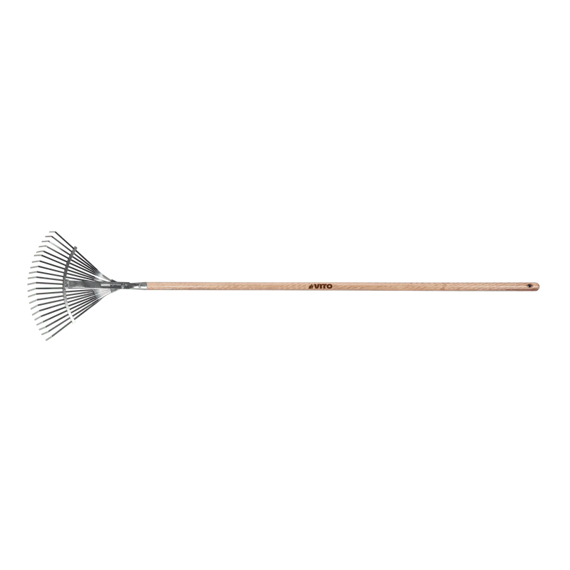 Vito (VIVRZR21CM) Galvanised Steel Adjustable Lawn Rake With Wooden Handle
