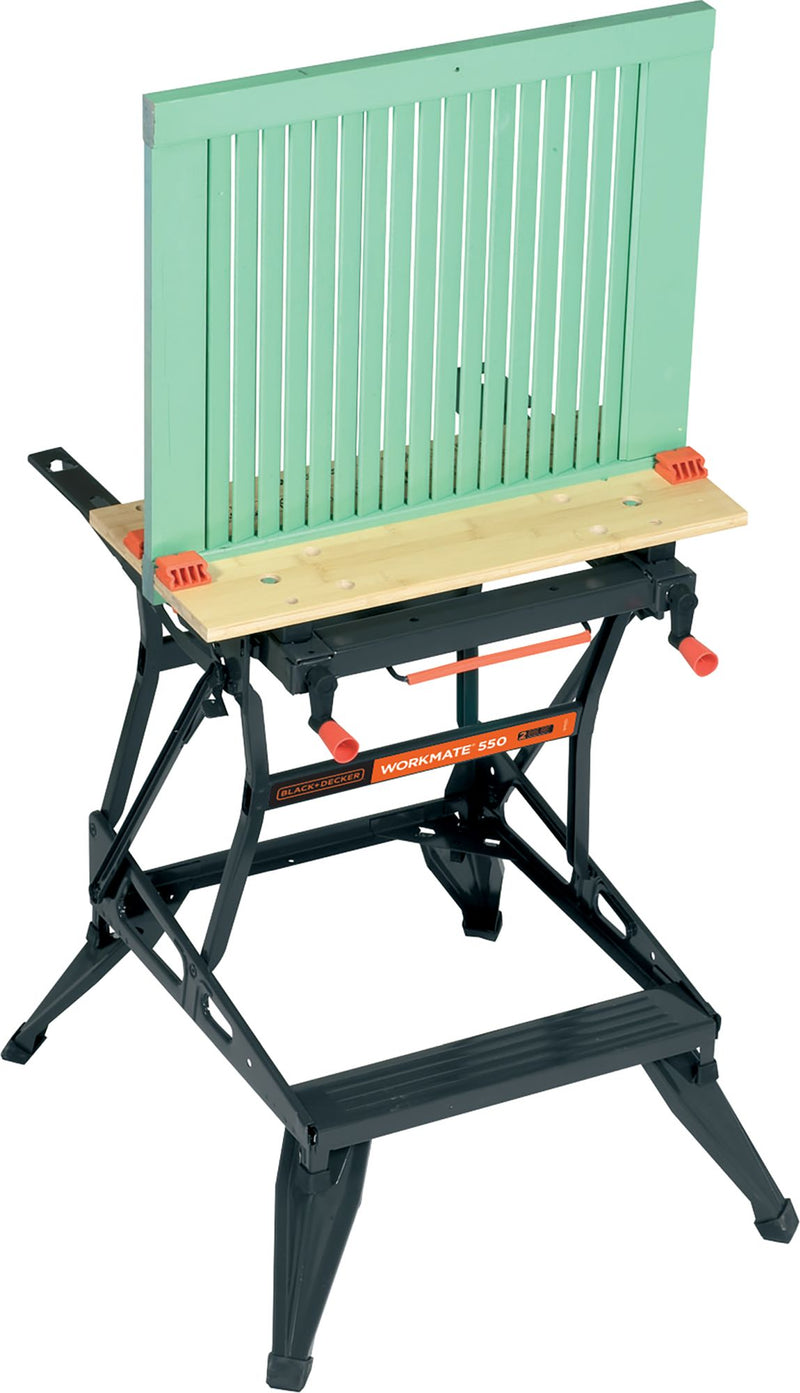 Banco de trabajo Black&amp;Decker (WM550-XJ) Workmate® 550 de doble altura con sistema de sujeción vertical.