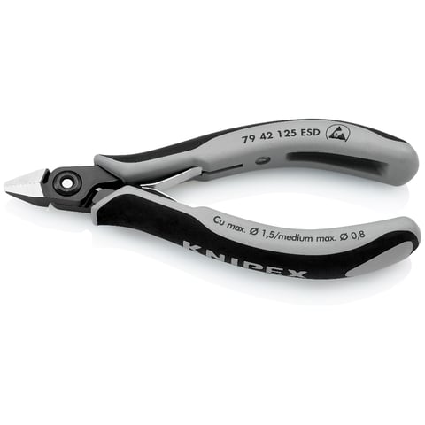 Alicate de corte lateral eletrónico de precisão Knipex (79 42 125 ESD)