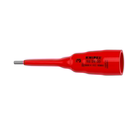 Knipex (98 39 03) Vaso hexagonal para tornillos de cabeza hexagonal Con cuadrado interior de 3/8"