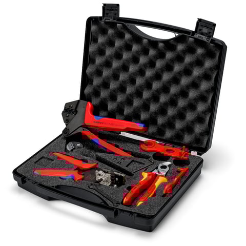 Knipex (97 91 04 V02) Tool sets for photovoltaics For solar cable connectors MC4® (Multi-Contact) 7 parts