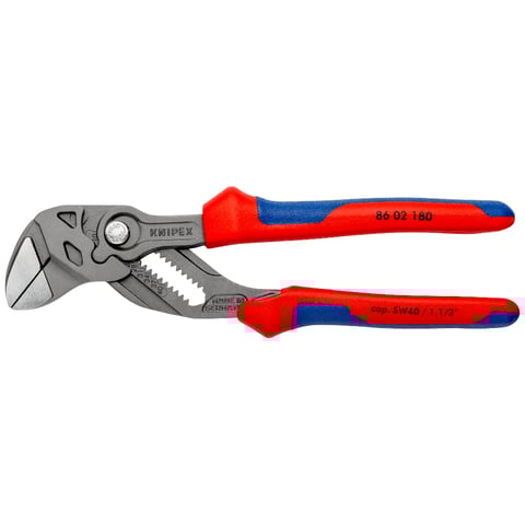 Alicate e chave Knipex (86 02 180) - Uma ferramenta multifuncional que combina um alicate e uma chave.