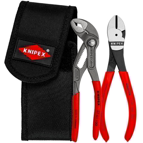 Knipex (00 20 72 V02) Mini pliers set In belt tool pouch 1 x 87 01 150, 1 x 74 01 160