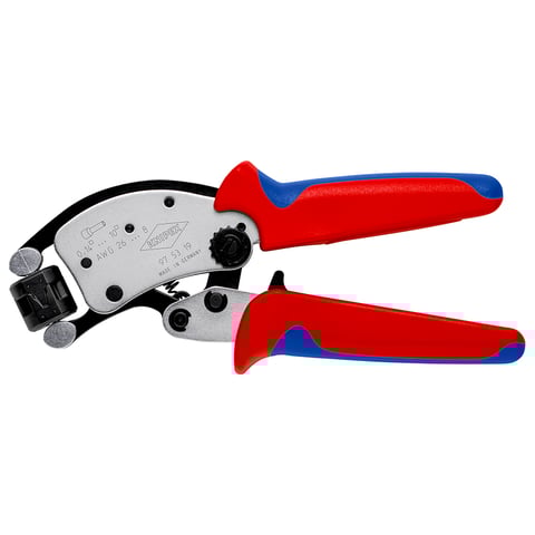 Knipex (97 53 19) Twistor T Self-Adjusting Crimping Pliers for wire ferrules With rotatable die head