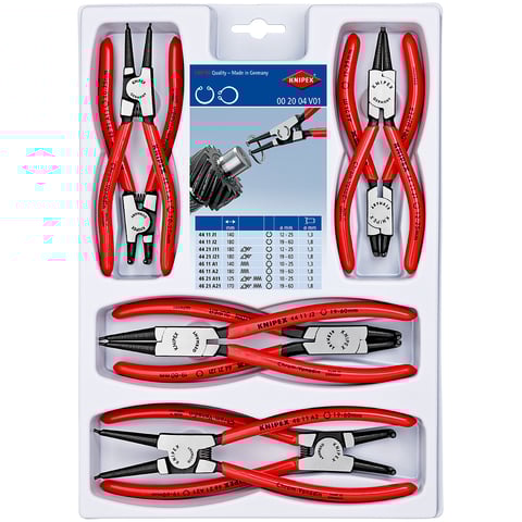 Conjunto de Alicates para Anéis de Retenção Knipex (00 20 04 V01) - 8 peças