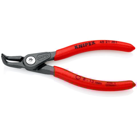 Alicate de precisão para anéis de retenção Knipex (48 21 J01) para anéis de retenção internos em furos.