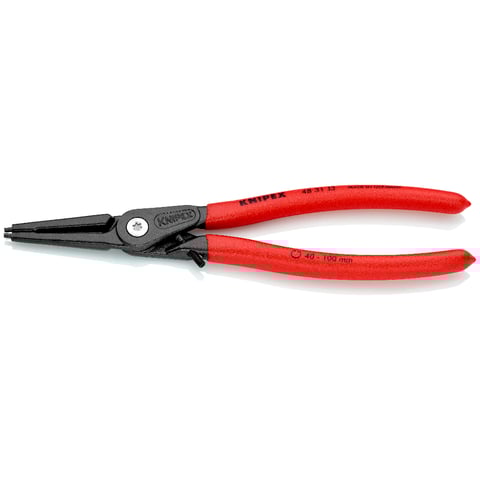 Alicate de precisão para anéis de retenção Knipex (48 31 J3) para anéis de retenção internos em furos. Com proteção contra sobreexpansão.