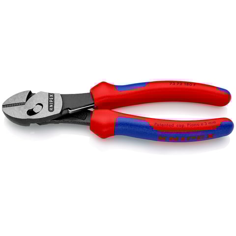 Alicate de corte diagonal de alto desempenho Knipex (73 72 180 F) TwinForce com mola de abertura