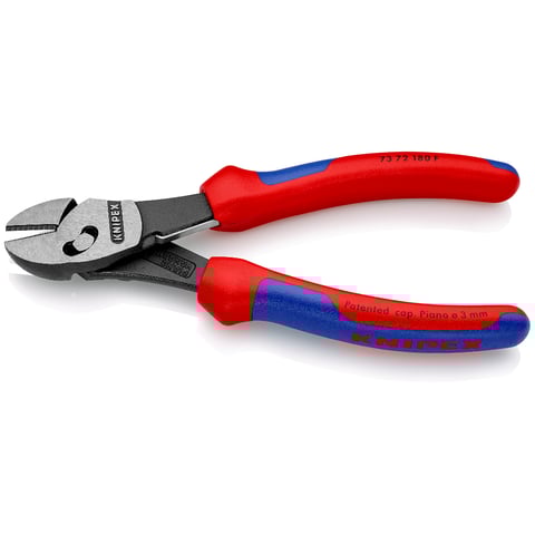 Alicate de corte diagonal de alto desempenho Knipex (73 72 180 F) TwinForce com mola de abertura