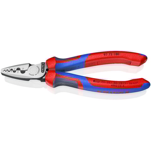 Alicate de cravação Knipex (97 72 180) para terminais de fios