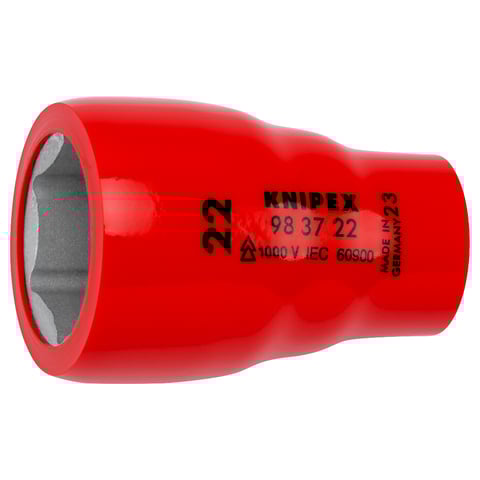 Knipex (98 37 22) Vaso hexagonal para tornillos hexagonales con cuadrado interior de 3/8".