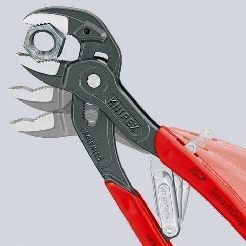 Alicates para bombas de agua SmartGrip Knipex (85 01 250) con ajuste automático.