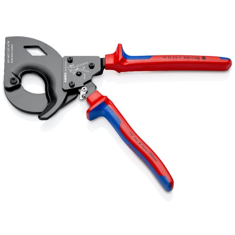 Cortador de cabos Knipex (95 32 315 A) (ação de roquete) para cabos com armadura de fios de aço (cabo SWA)