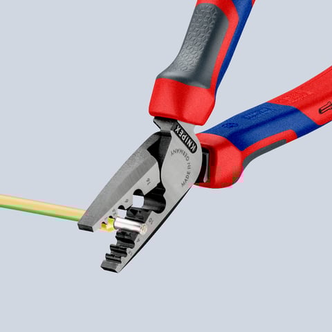 Alicate de cravação Knipex (97 72 180) para terminais de fios