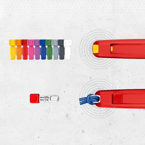 Clipes Knipex (00 63 06 TCR) TetheredTool + Clipes ColorCode vermelhos, 3 unidades de cada