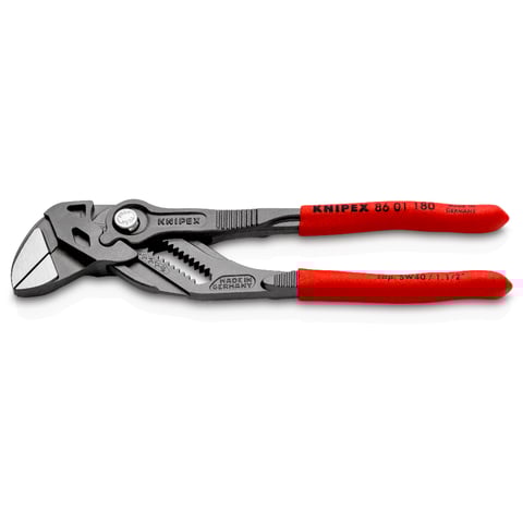 Alicate e chave Knipex (86 01 180) - Uma ferramenta multifuncional que combina um alicate e uma chave.