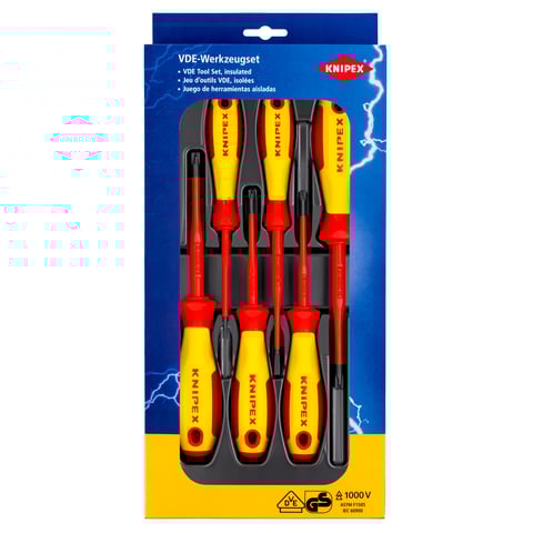 Juego de destornilladores Knipex (00 20 12 V05) VDE PlusMinus / Ranurados, 6 piezas