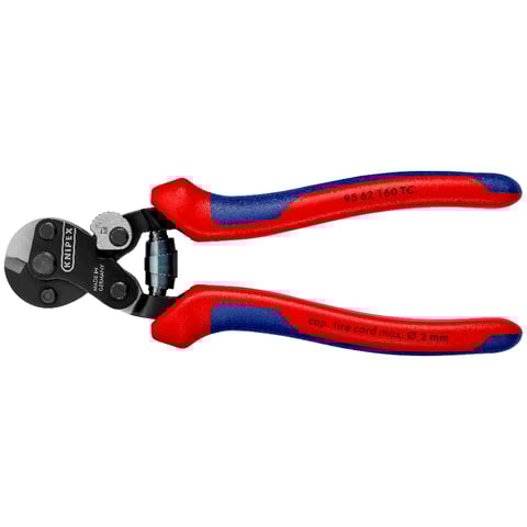 Cortador de cabos de aço Knipex (95 62 160 TC) para corda de pneus