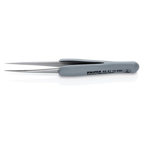 Pinça de precisão Knipex (92 21 12 ESD) com cabos de borracha ESD