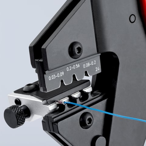 Alicate de cravação Knipex (97 43 200 A) para matrizes de cravação intercambiáveis