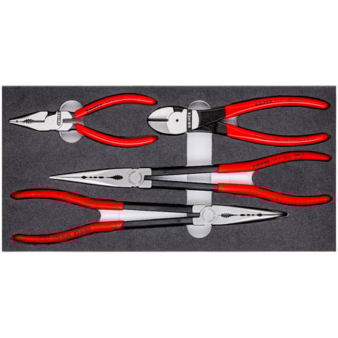 Alicate Knipex (00 20 01 V16) Conjunto em tabuleiro de espuma, 4 unid.
