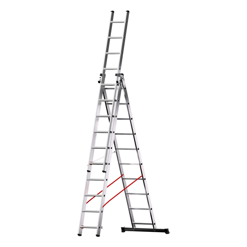Escada extensível profissional em alumínio de 3 secções - ELITE X3