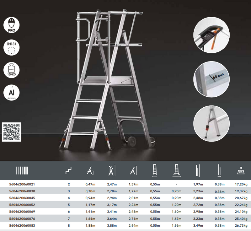 Plataforma de Trabalho Móvel com Guarda-Corpos - PROTECT