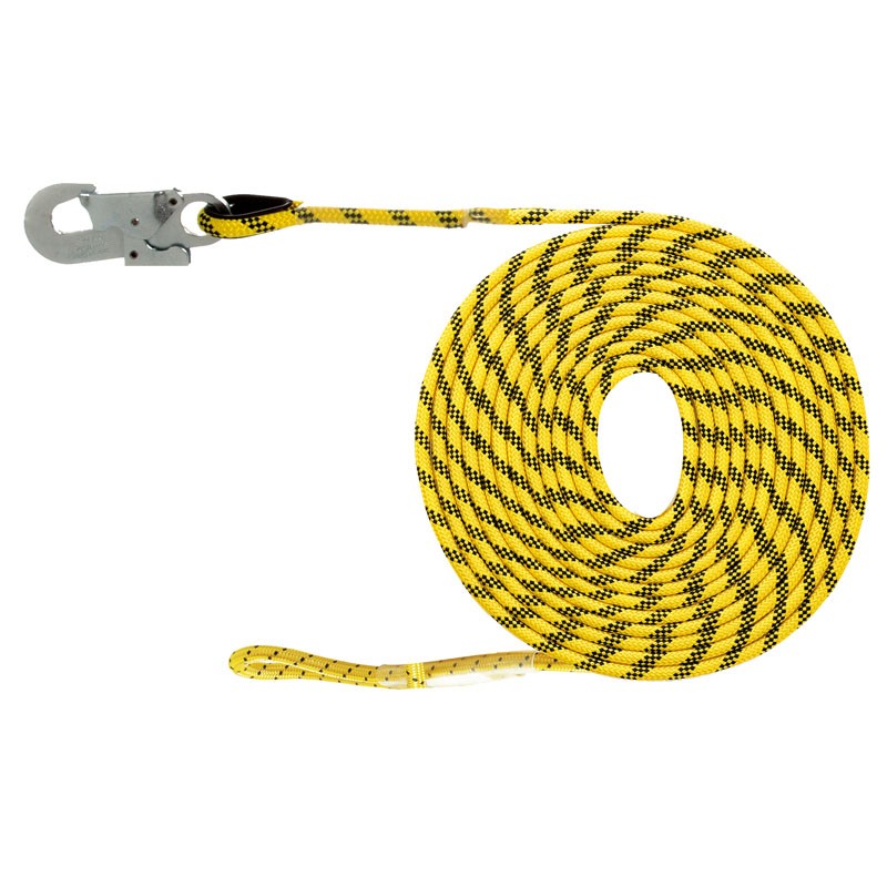 Línea de vida horizontal Safetop (80252) de 20 m, poliéster de 10,5 mm con conector