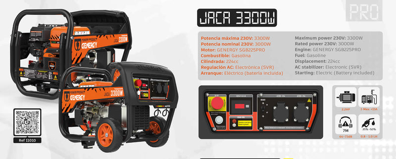 Gerador a Gasolina Genergy JACA SVR 230V/3300W