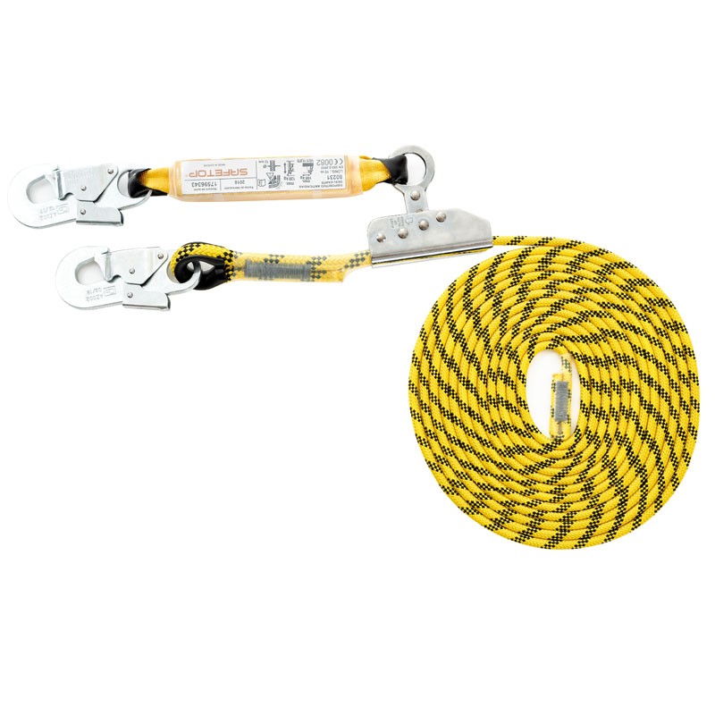 Safetop (80235) Linha de Vida 50 M, com Absorvente + Corda de Proteção + Conectores