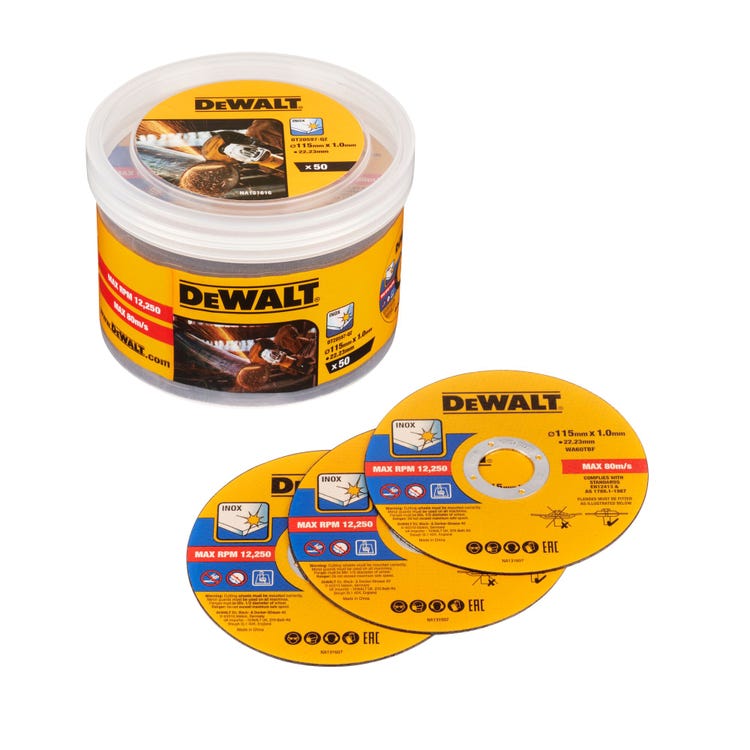 DeWalt (DT20597-QZ) Discos abrasivos de corte de metal 115x1.0mm (50 uds.)