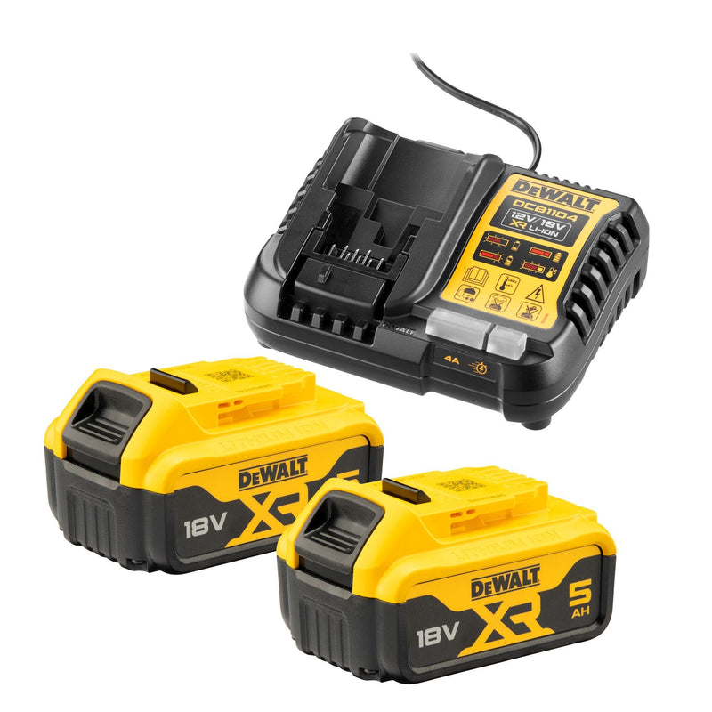 Dewalt (DCB1104P2-QW) 18V XR® 5Ah Twin Battery Starter Kit