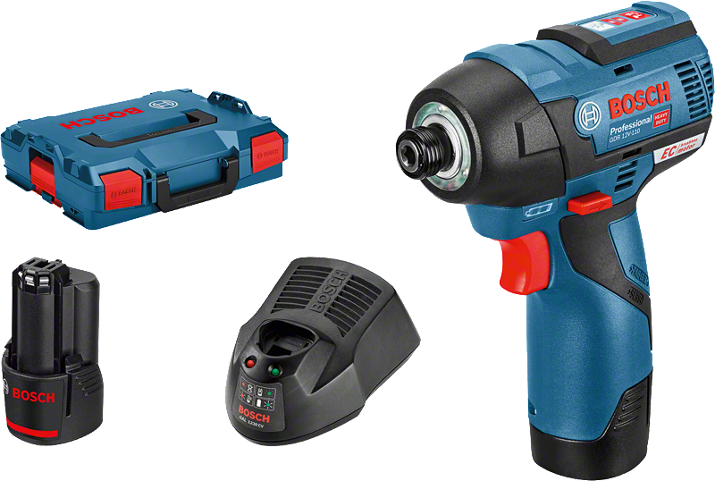 Atornillador de impacto Bosch Professional (GDR 12V-110) + 2 baterías de 3,0 Ah