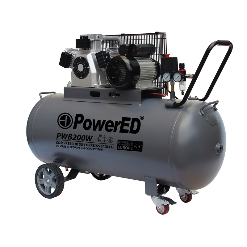  Compressor de Correias sem Óleo PowerED (PWB200W) 200L 10bar 3.5HP